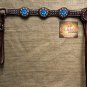 F- HILASON WESTERN LEATHER HORSE BREAST COLLAR DARK BROWN TURQUOISE BERRY CONCHO
