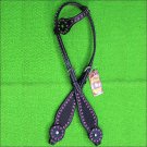 NEW HILASON WESTERN H TOOLED LEATHER HORSE ONE EAR BRIDLE HEADSTALL BREAST CO