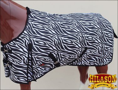 76 in HILASON 1200D RIPSTOP WATERPROOF POLY TURNOUT HORSE WINTER SHEET ZEBRA