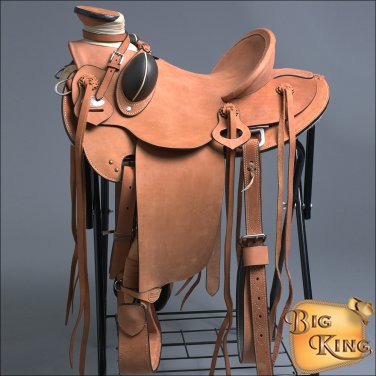 WD085-F HILASON BIG KING SERIES WESTERN WADE RANCH ROPING COWBOY TRAIL SADDLE 15