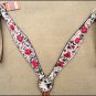 HILASON WESTERN LEATHER HORSE HEADSTALL BRIDLE BREAST COLLAR COWHIDE RED STONE