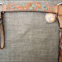HILASON WESTERN LEATHER HORSE BREAST COLLAR TAN W/ TURQUOISE HAND PAINT INLAY