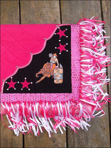SB107-F HILASON HANDPAINT WESTERN SHOW BARREL RACING SADDLE BLANKET PAD PINK