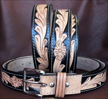 44 inch NEW HILASON BLACK HANDMADE WESTERN WORK LEATHER MEN GUN HOLSTER BELT