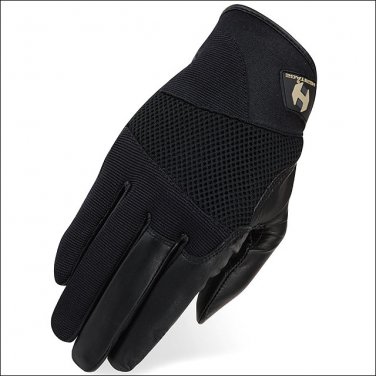 08 SIZE HERITAGE TACKIFIED POLO HORSE RIDING EQUESTRIAN GLOVE LEATHER BLACK