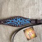 HILASON WESTERN LEATHER HORSE BRIDLE HEADSTALL DARK BROWN TURQUOISE HAND PAINT