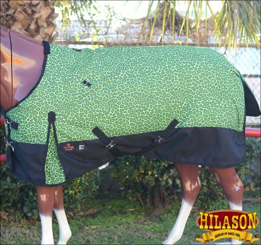 84" HILASON 1200D POLY RIPSTOP WATERPROOF HORSE WINTER SHEET GREEN GIRRAFE