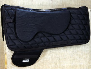 F- TA109 HILASON WESTERN TREELESS SADDLE PAD MEMORY FOAM AND ANTI SLIP - BLACK