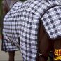 84" GREEN PLAID HILASON 1200D WINTER WATERPROOF POLY TURNOUT HORSE BLANKET
