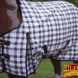 69" GREEN PLAID HILASON 1200D WINTER WATERPROOF POLY TURNOUT HORSE BLANKET