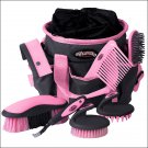 GRAY PINK WEAVER LEATHER WEASTERN TACK HORSE GROOMING KIT BAG