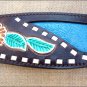 WESTERN LEATHER HORSE BRIDLE HEADSTALL BREAST COLLAR SET FLORAL BROWN TURQUOISE