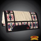 MADEINUSA FE339F- HILASON WESTERN SHOW WOOL FELT SADDLE BLANKET PAD OFF WHITE
