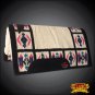 MADEINUSA FE339F- HILASON WESTERN SHOW WOOL FELT SADDLE BLANKET PAD OFF WHITE