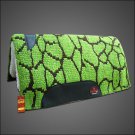 FEP103 MADE IN USA HILASON WESTERN WOOL SHOCK BUSTER SADDLE BLANKET PAD GREEN