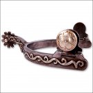 SCROLL MEDIUM SIZE CLASSIC EQUINE HORSE TACK GERMAN SILVER FLOWER DESIGN SPUR