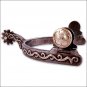 SCROLL MEDIUM SIZE CLASSIC EQUINE HORSE TACK GERMAN SILVER FLOWER DESIGN SPUR