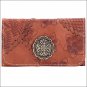 AMERICAN WEST LEATHER SOHO GROOVE LADIES TRI FOLD WALLET PURSE GOLDEN TAN