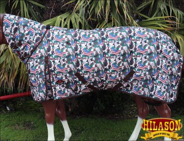 72" HILASON 1200D WATERPROOF TURNOUT HORSE BLANKET NECK COVER USA CAMOUFLAGE