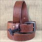 46 X 1 1/2" 3D BROWN MENS WESTERN BASIC LEATHER BELT REMOVABLE BRASS BUCKLE
