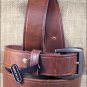 46 X 1 1/2" 3D BROWN MENS WESTERN BASIC LEATHER BELT REMOVABLE BRASS BUCKLE