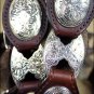 TONY LAMA COWGIRL BROWN SILVER LINK LADIES LEATHER BELT