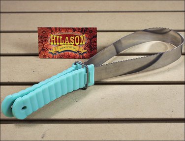 LIME HILASON WESTERN HORSE TACK ANIMAL SHEDDING BLADE WITH RIBBED HANDLE