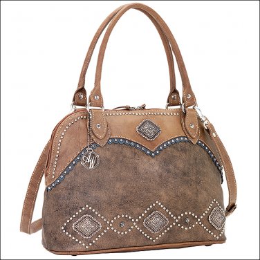 AMERICAN WEST LEATHER SIERRA LADIES CROSSBODY SHOULDER HAND BAG PURSE TAN