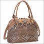 AMERICAN WEST LEATHER SIERRA LADIES CROSSBODY SHOULDER HAND BAG PURSE TAN