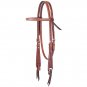 WEAVER BASKETWEAVE OILED LEATHER TOOLED 5/8" BROWBAND HEADSTALL CHESTNUT