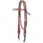 WEAVER BASKETWEAVE OILED LEATHER TOOLED 5/8" BROWBAND HEADSTALL CHESTNUT