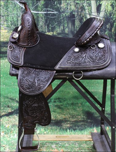 TW101DB-A HILASON BROWN TREELESS WESTERN TRAIL BARREL RACING HORSE SADDLE 14"