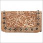 W769 AMERICAN WEST DISTRESSED CREAM LEATHER LADIES TRI-FOLD WALLET PURSE HANDBAG
