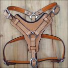201 HILASON TAN PADDED GENUINE LEATHER DOG HARNESS WITH MATCHING LEASH ALL SIZES