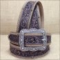 42 inch x 1-3/4 inch JUSTIN MIDLAND CLASSIC TOOLED BROWN LEATHER WESTERN BELT