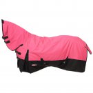 72" TOUGH-1 600D WATERPROOF POLY HORSE FULL NECK TURNOUT BLANKET PINK