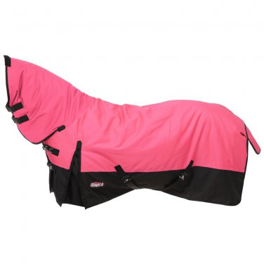 72" TOUGH-1 600D WATERPROOF POLY HORSE FULL NECK TURNOUT BLANKET PINK
