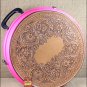 MEDIUM HILASON MOLDED ROPE CAN W/ LEATHER TRIM WESTERN HORSE TACK PINK