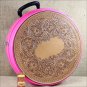 MEDIUM HILASON MOLDED ROPE CAN W/ LEATHER TRIM WESTERN HORSE TACK PINK