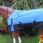 76" HILASON 600D WINTER WATERPROOF POLY TURNOUT HORSE BLANKET BLUE BLACK