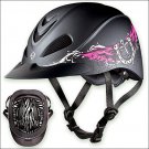LARGE TROXEL REBEL ROCKER LOW PROFILE WESTERN RIDING HELMET ZEBRA HEADLINER