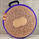 MEDIUM HILASON MOLDED ROPE CAN W/ LEATHER TRIM WESTERN HORSE TACK PURPLE