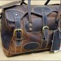 KD STEPHENS TRAVEL LUGGAGE DUFFLE GYM LEATHER BAGS - COFFEE BROWN