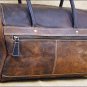KD STEPHENS TRAVEL LUGGAGE DUFFLE GYM LEATHER BAGS - COFFEE BROWN