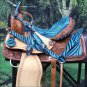 OS102-F WESTERN BARREL RACING TRAIL SADDLE 14" W/ HEADSTALL & BREAST COLLAR SET