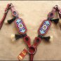 HILASON WESTERN LEATHER BEAST COLLAR BEADED MAHOGANY HORSE HAIR TASSEL