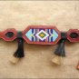 HILASON WESTERN LEATHER BEAST COLLAR BEADED MAHOGANY HORSE HAIR TASSEL