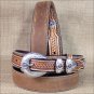 42 INCH WESTERN NOCONA LEATHER RANGER STAR CONCHO BROWN MENS BELT