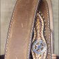 42 INCH WESTERN NOCONA LEATHER RANGER STAR CONCHO BROWN MENS BELT