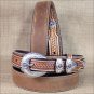 42 INCH WESTERN NOCONA LEATHER RANGER STAR CONCHO BROWN MENS BELT